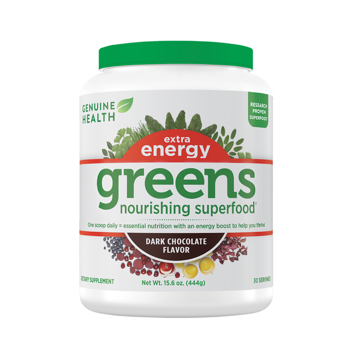 Genuine Health greens+ extra energy dark chocolate |444g