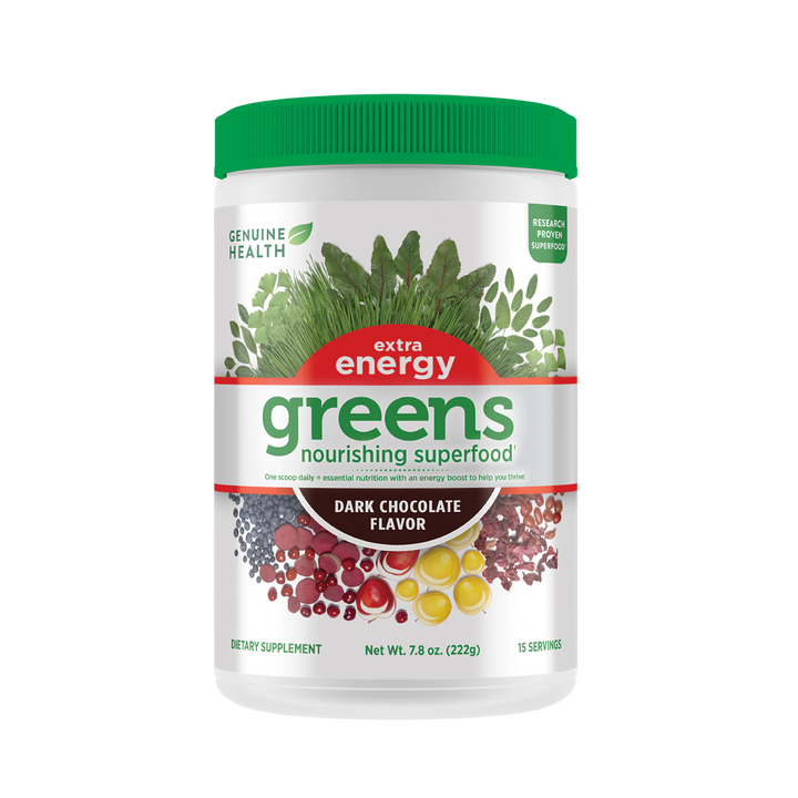 Genuine Health greens+ extra energy dark chocolate |222g