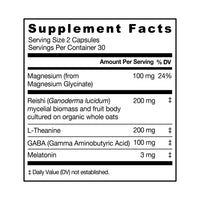 label Genuine Health's deep sleep products nutrition panel