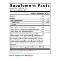 label Genuine Health fermented prebiotic superfoods+ unflavored nutrition panel