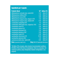 label Genuine Health's advanced gut health probiotic mood support nutrition panel