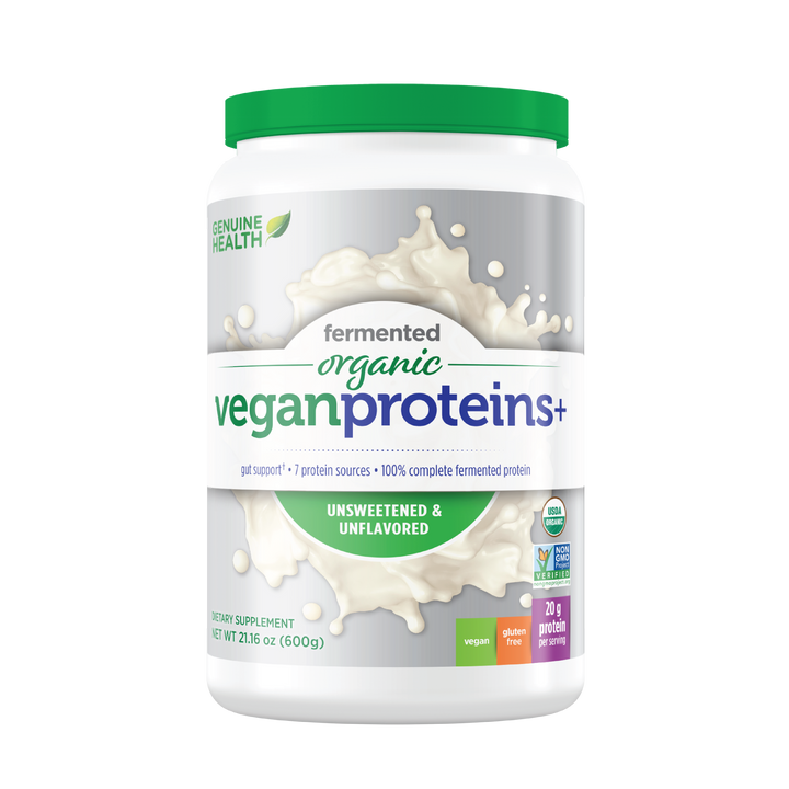 Genuine Health's fermented organic vegan proteins unflavored front image