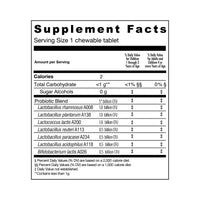 label Genuine Health's advanced gut health probiotics for kids nutrition panel