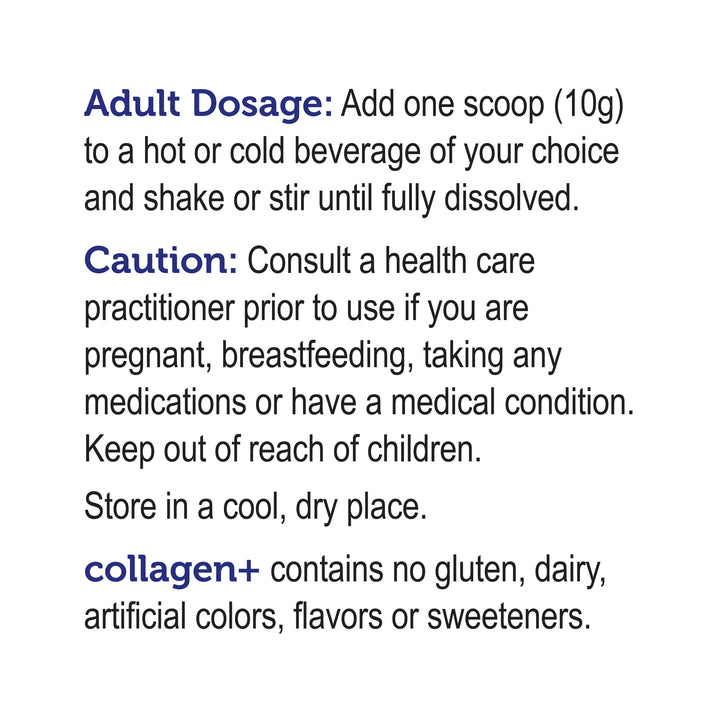 label Genuine Health's clean collagen unflavored directions