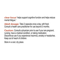 label Genuine Health's clear focus directions