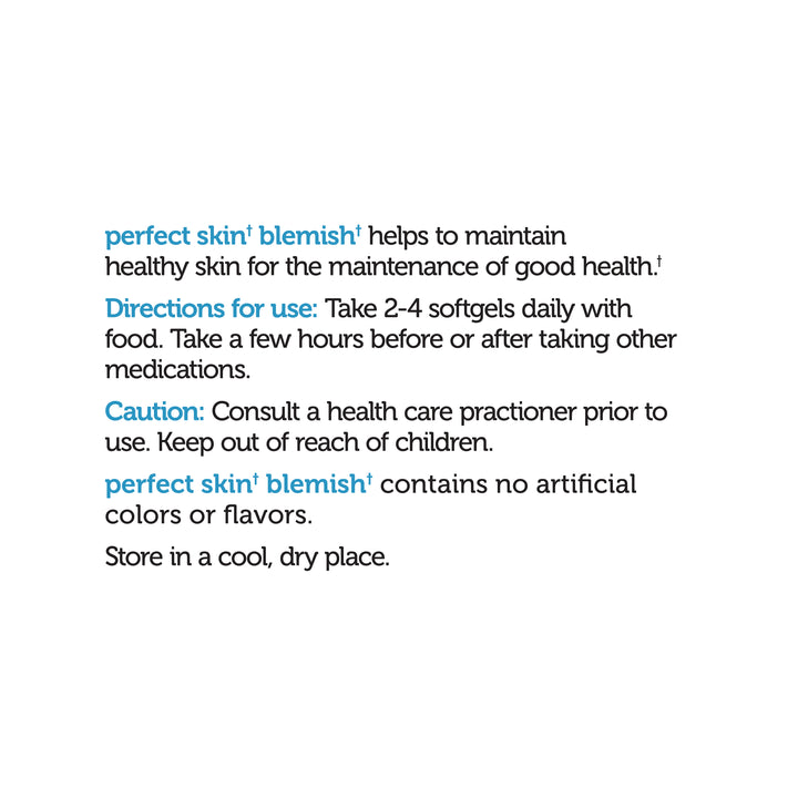 label Genuine Health's perfect skin blemish treatment directions