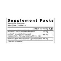 label Genuine Health's fast joint care extra strength nutrition panel