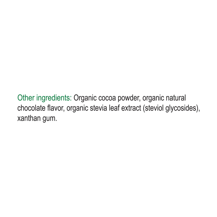 label Genuine Health's fermented organic vegan proteins chocolate flavor ingredients