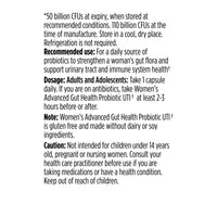 label Genuine Health's advanced gut health probiotic UTI prevention directions