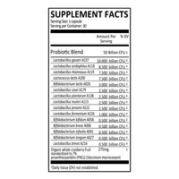 label Genuine Health's advanced gut health probiotic UTI prevention nutrition panel