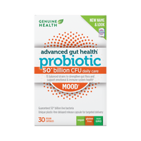 Genuine Health's advanced gut health probiotic mood support front image