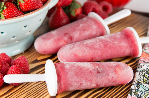 Strawberry Raspberry Protein Pops