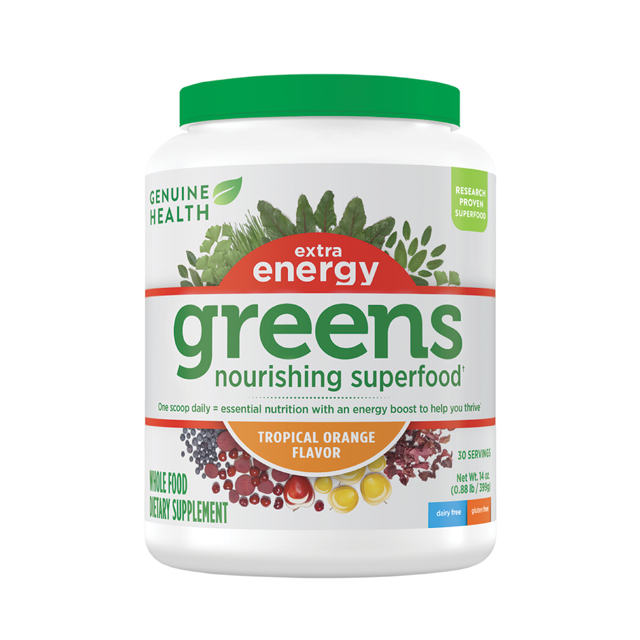 Genuine Health greens extra energy orange flavor |399g