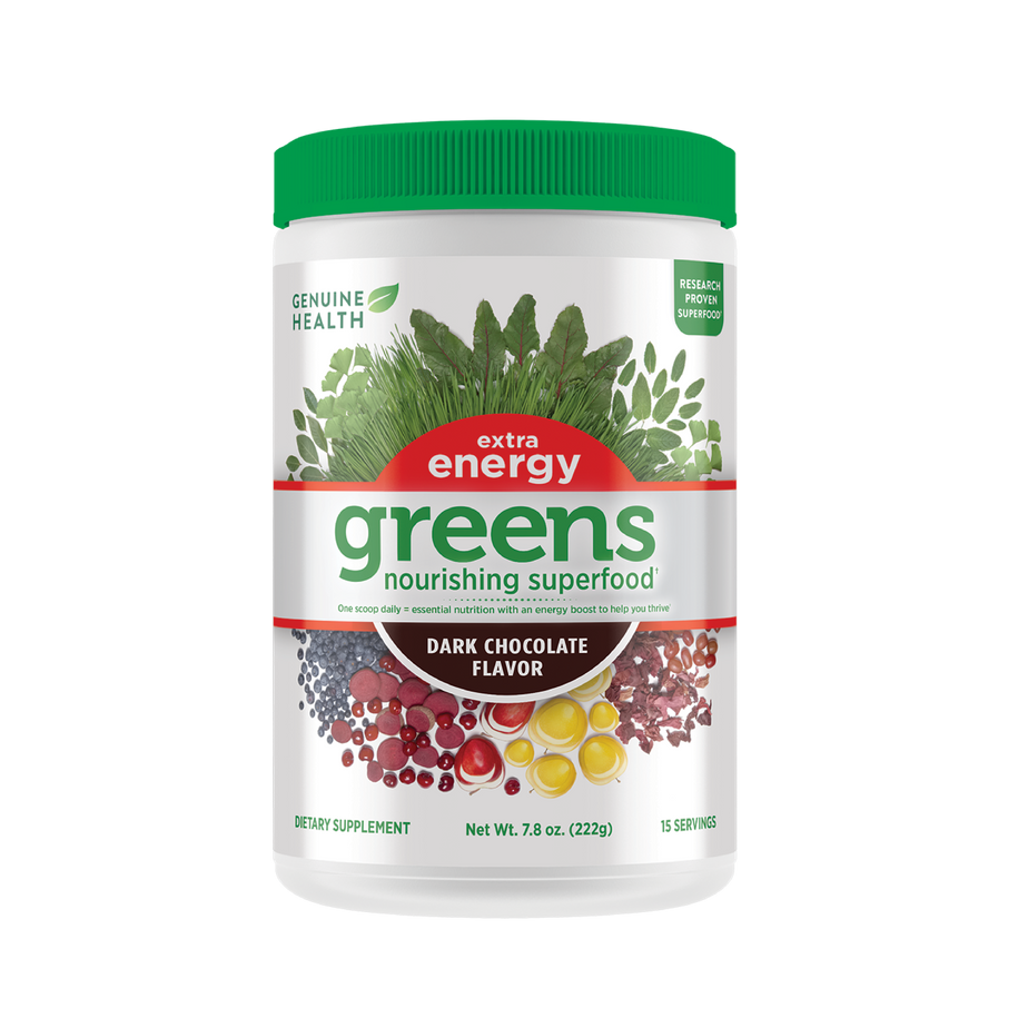 Genuine Health greens+ extra energy dark chocolate |222g